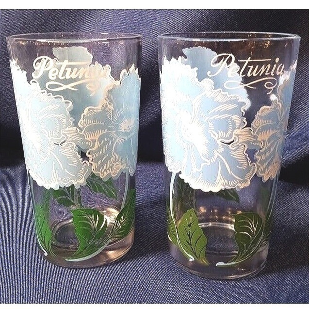 Set of 2 - Boscul Wm. S. Scull Company, Inc. PETUNIA Lt. Blue Glass (7d7)‎
